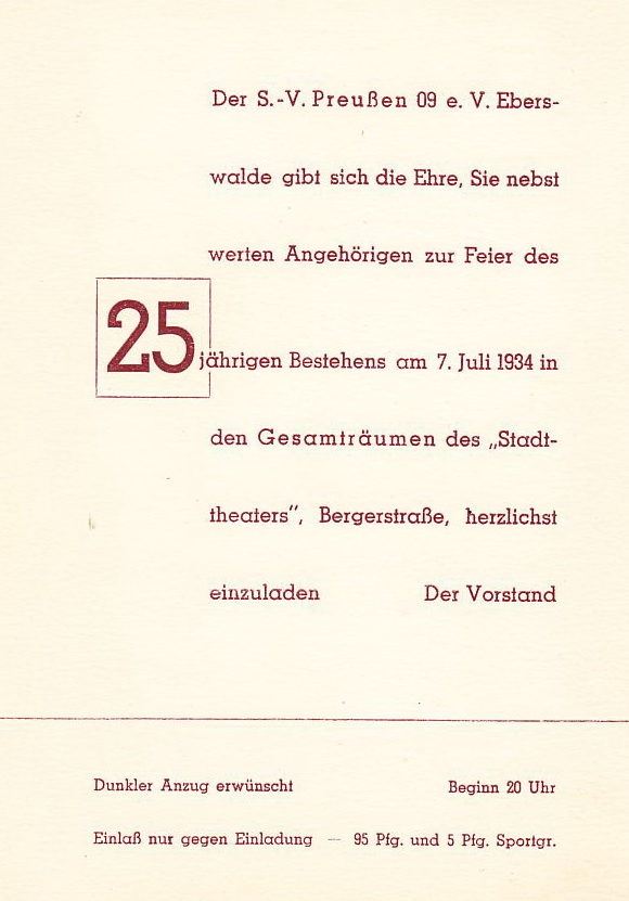 Einladungskarte 1934 Seite 1