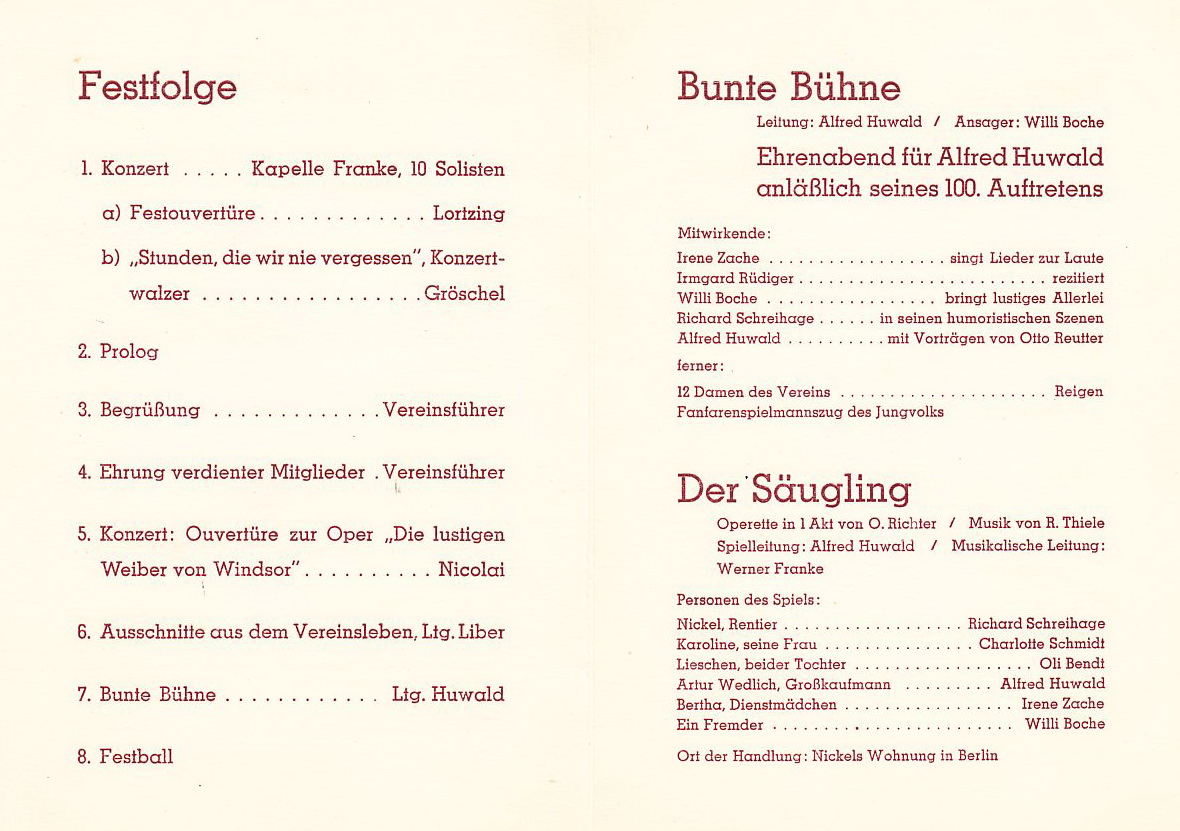 Einladungskarte 1934 Seite 2